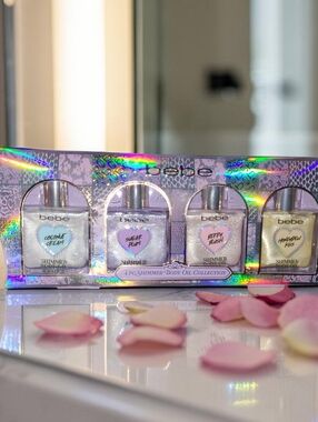 bebe Shimmer Body Oil Collection - Iridescent Multi-Color Set